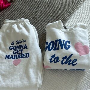 Bridal sweatsuit! Size small worn once!